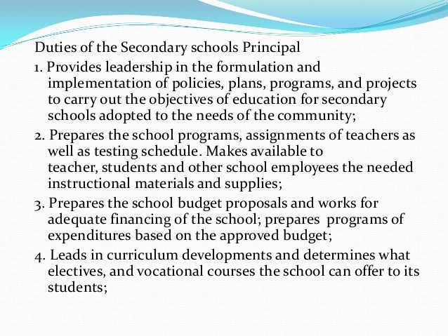 Essay on school principal
